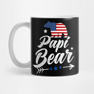 Papi Bear Patriotic Flag Matching 4th Of July Mug